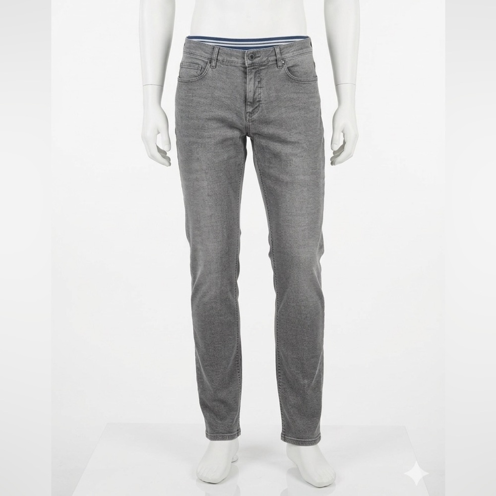 Brax Feel Good Chris Grey Micro-Pattern Slim Fit Luxury Pants Men’s 34/34